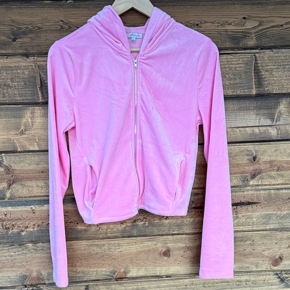 Women's Pink Velour Track Pants & Jacket Set - Picture 4 of 6